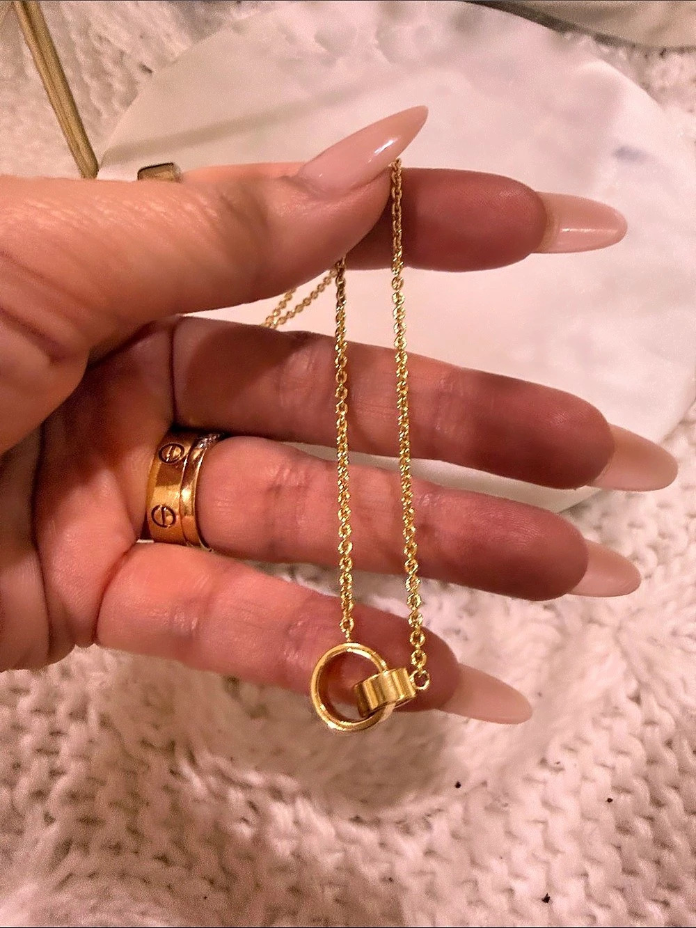 Gorjana Rose Interlocking Necklace Gold